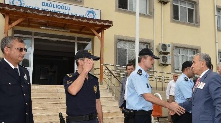 Vali B&uuml;y&uuml;k&rsquo;ten, Şehit Polislerin Mesai Arkadaşlarına Başsağlığı Ziyareti