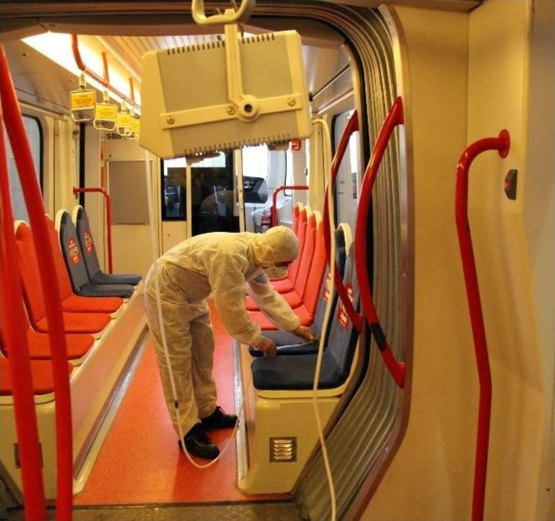 Trenler Ozon Gazıyla Dezenfekte Ediliyor