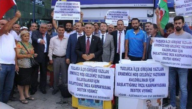 Ermenice Yazılan Tabelanın Kaldırılması İçin İmza Kampanyası