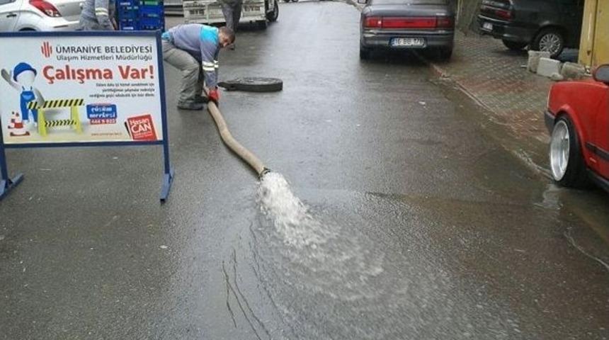 &Uuml;mraniye&rsquo;de Yağış Mesaisi