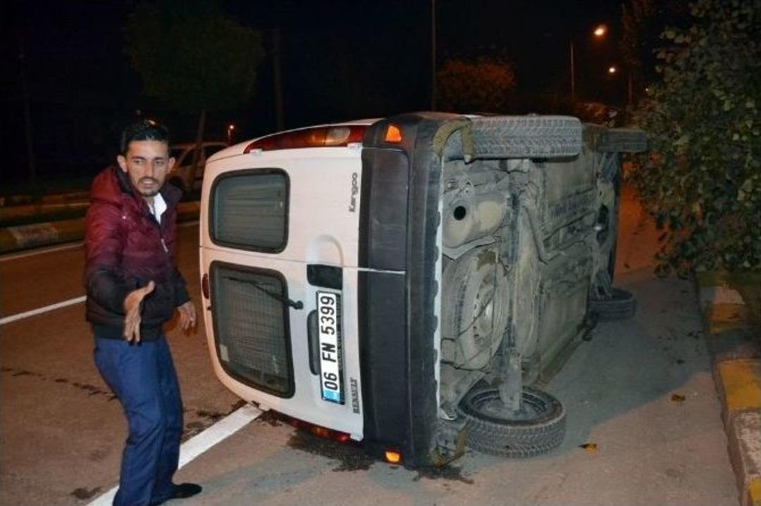 Devrilen Ara&ccedil;tan Burnu Kanamadan &Ccedil;ıktı