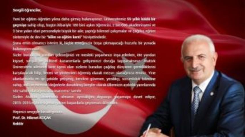 Rektör Koçak’tan Yeni Eğitim Öğretim Yılı Mesajı