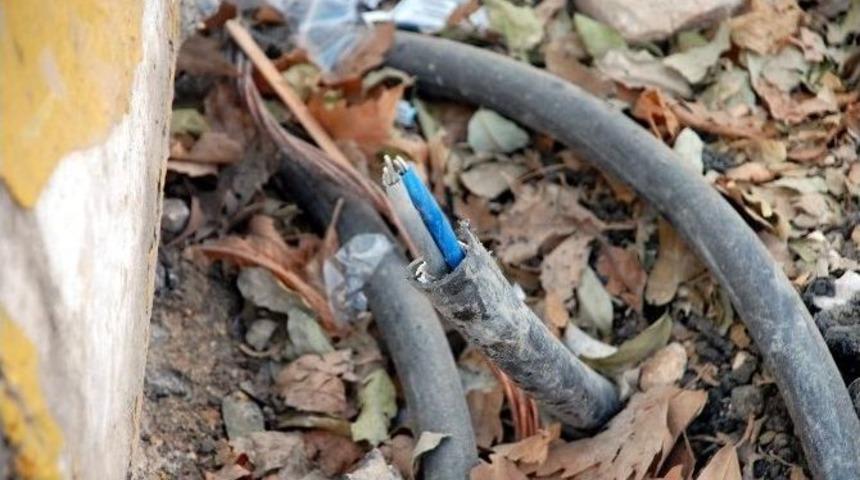 A&ccedil;ık Elektrik Kabloları Tehlike Sa&ccedil;ıyor