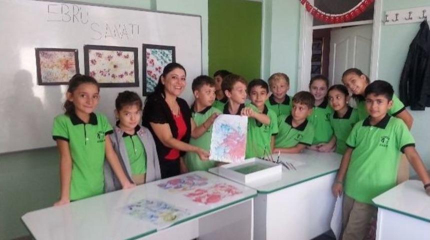 Doruk Bilim K&uuml;lt&uuml;r Kolejinde Ebru Sanatı Etkinliği