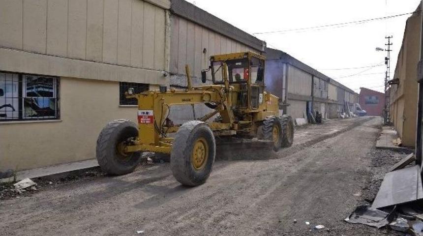 Baksan Sanayi Sitesinde Soğuk Asfalt &Ccedil;alışması