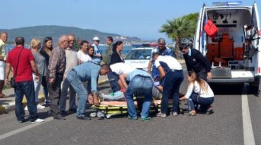 Seyir Halinde Tansiyonu D&uuml;şen Motosiklet S&uuml;r&uuml;c&uuml;s&uuml; Kaza Yaptı