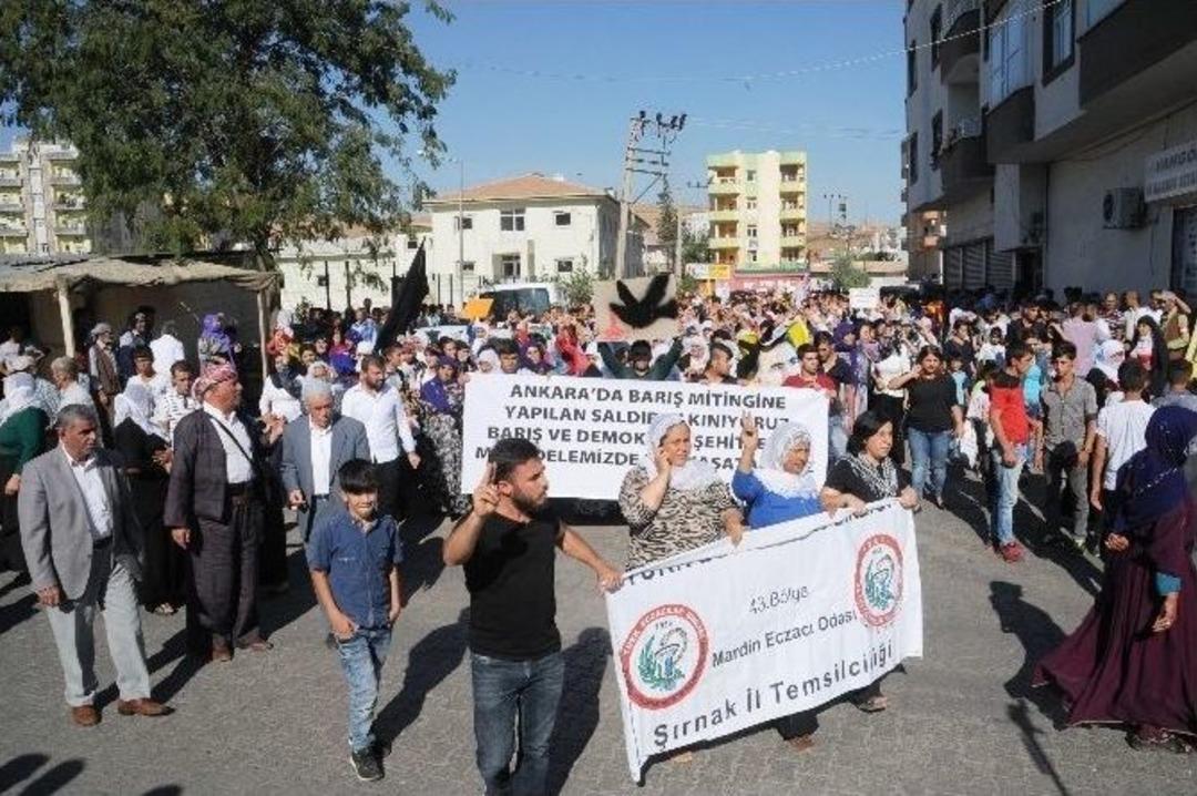 Ankara&rsquo;daki Patlama Cizre&rsquo;de Protesto Edildi