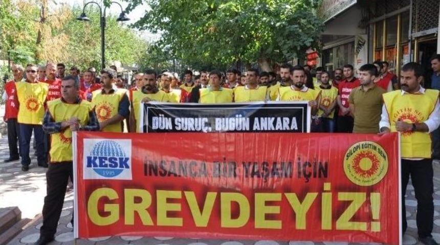 Silopi&rsquo;de Sendikalardan İş Bırakma Eylemi