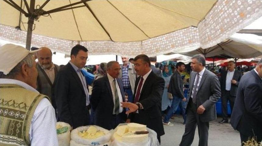 Niğde&rsquo;de Ak Parti Milletvekili Adayları Ve Başkan Akdoğan Pazar Esnafını Ziyaret Etti