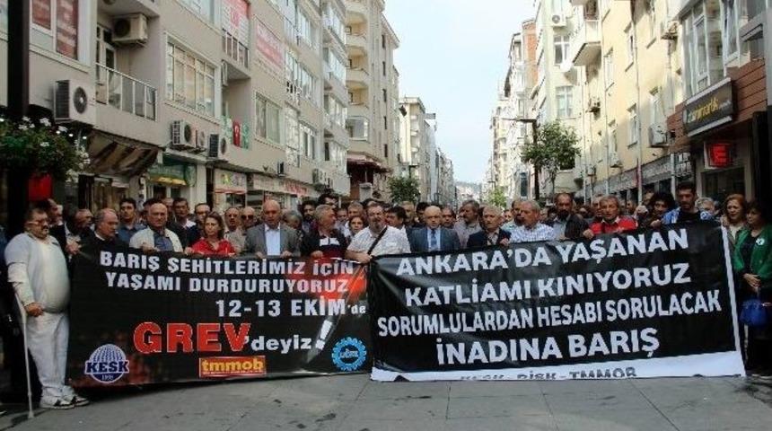 Ankara&rsquo;daki Bombalı Saldırı Samsun&rsquo;da Protesto Edildi