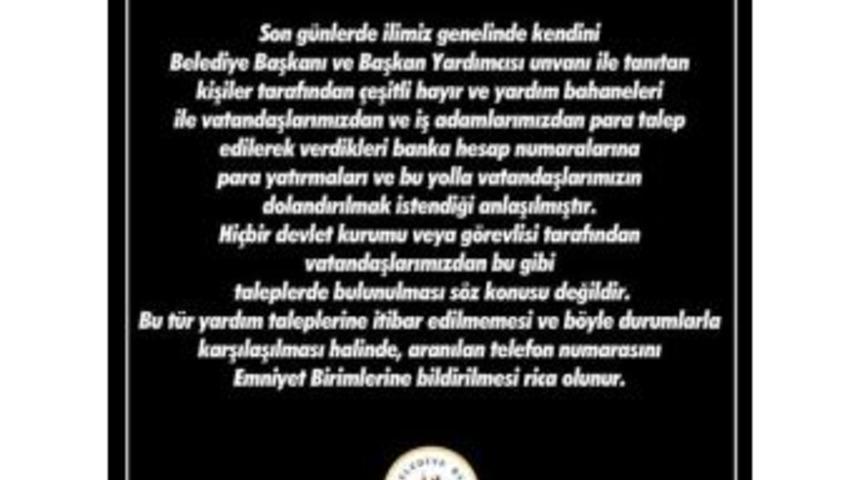 Burdur Belediyesi&rsquo;nden Dolandırıcılık Uyarısı!