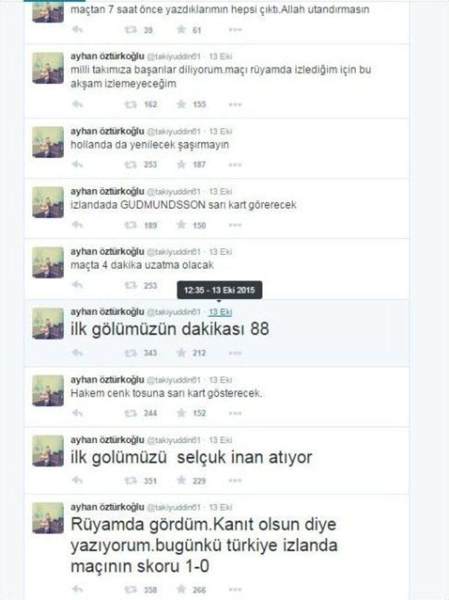 Rüyasında Gördü, Maçtan 7 Saat Önce Twıtter’dan Paylaştı