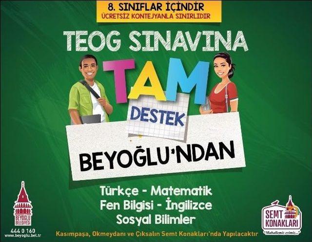 Beyoğlu Belediyesi’nden Teog Sınavı İçin Öğrencilere Ücretsiz Kurs