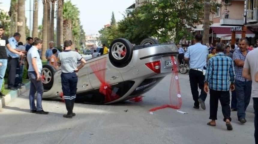 Gelin Arabası Takla Attı: 2 Yaralı