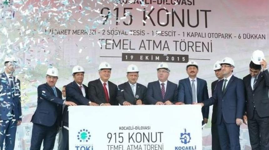 Toki&rsquo;nin Dilovası&rsquo;nda Yaptıracağı 915 Konutun Temeli T&ouml;renle Atıldı