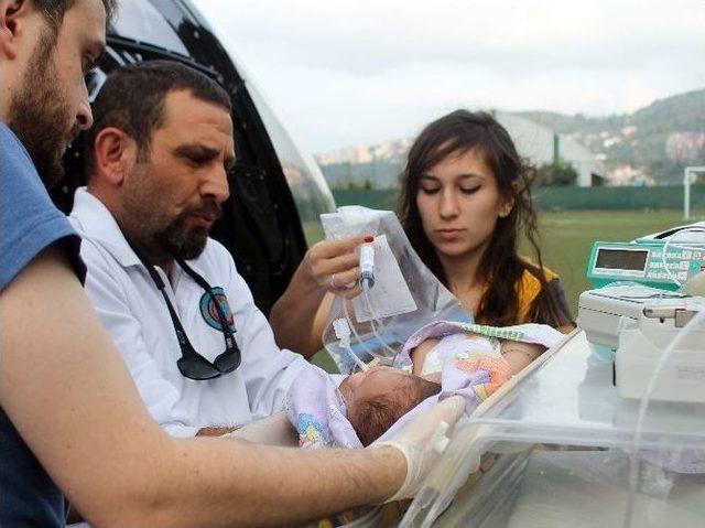 Minik Bebek Ambulans Helikopterle Ankara’ya Sevk Edildi