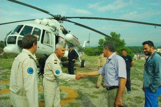 65 Yangına Müdahale Eden Yangın Helikopteri Görevini Tamamladı