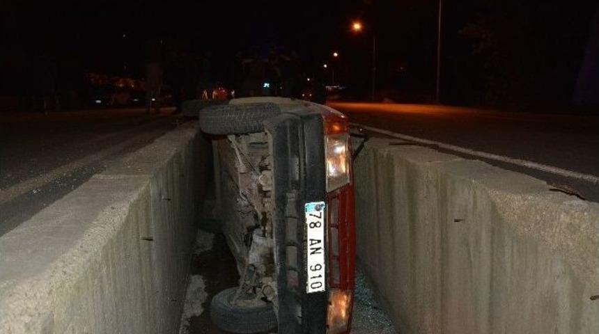Alkoll&uuml; S&uuml;r&uuml;c&uuml;n&uuml;n Kullandığı Otomobil Kanala D&uuml;şt&uuml;