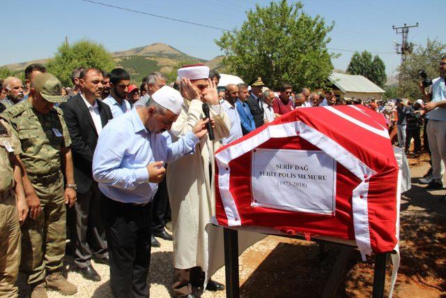 Polis merkezinde sivil memurun şehit ettiği polis, son yolculuğuna uğurlandı