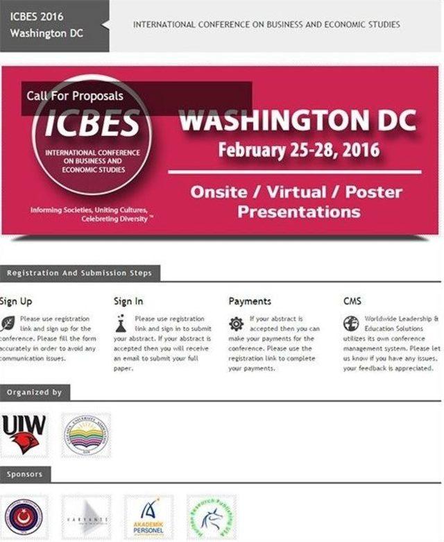 Icbes 2016, Arü Ve Künib’in Destekleriyle Washıngton Dc’de Yapılacak