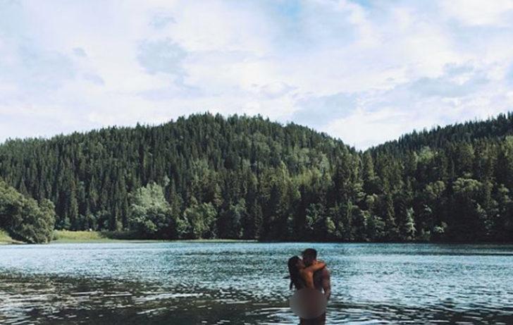 Nicklas Bendtner ve sevgilisi çırılçıplak denize girdi! G4