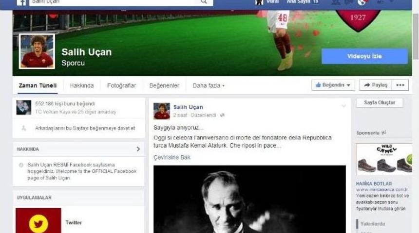 Romalı Salih U&ccedil;an&rsquo;dan İtalyanca 10 Kasım Mesajı