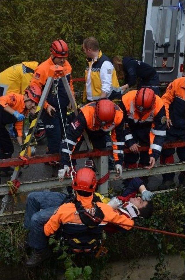 Trabzon’da Afad’tan Dereye Düşen Araca Müdahale Tatbikatı