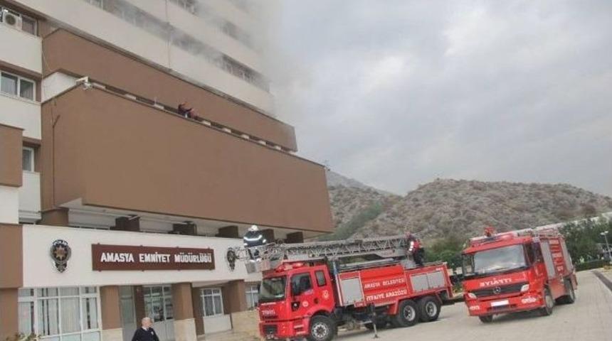 Amasya Emniyet Müdürlüğü’nde Yangın Tatbikatı
