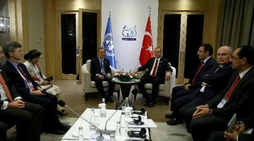 Cumhurbaşkanı Erdoğan, Bm Genel Sekreteri Ban Ki-moon İle G&ouml;r&uuml;şt&uuml;
