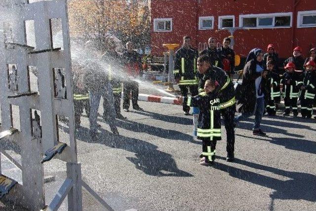 Engelli Çocuklar Yangın Tatbikatı Yaptı