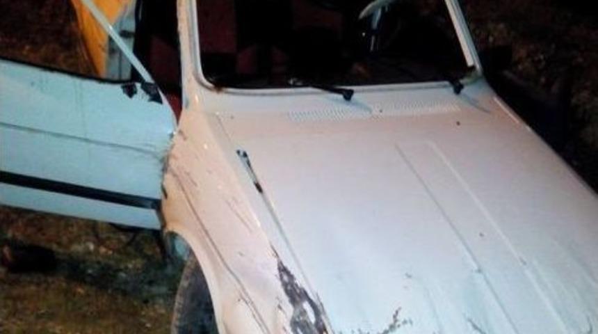 Otomobil Şarampole Yuvarlandı: 1 Yaralı