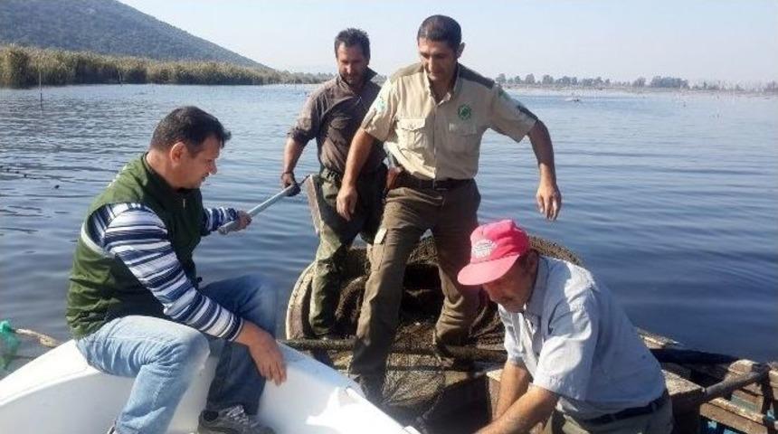 Bafa G&ouml;l&uuml;&rsquo;nde Tekneyle Denetim Yapılıyor