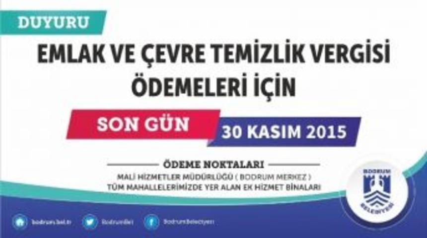 Emlak Ve &Ccedil;evre Temizlik Vergisi İ&ccedil;in Son G&uuml;n 30 Kasım
