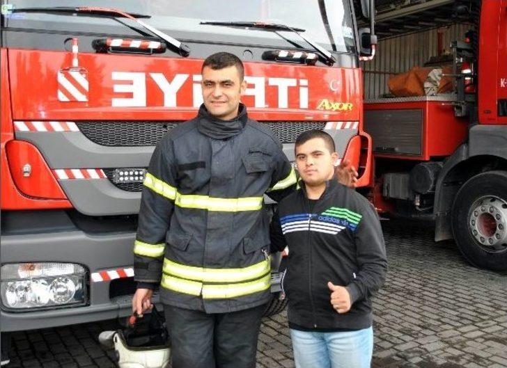 (özel)- Aydın’ın Özel Çocukları İtfaiyeci Oldu G4
