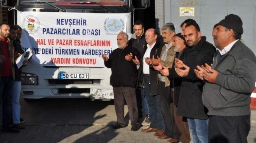 Nevşehirli Pazarcılardan Bayır Bucak T&uuml;rkmenlerine 1 Tır Gıda Yardımı G&ouml;nderildi
