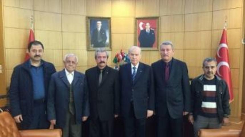 &Uuml;lk&uuml;c&uuml; Şehit Ailelerinden Devlet Bah&ccedil;eli&rsquo;ye Ziyaret