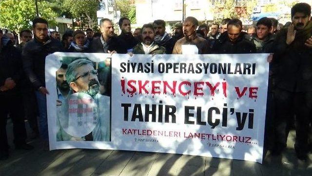 Hdp&rsquo;den Tahir El&ccedil;i&rsquo;nin &Ouml;ld&uuml;r&uuml;lmesine Tepki Eylemi 1