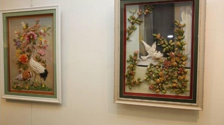 İpekb&ouml;ceği Kozasından Muhteşem Tablolar Yaptılar