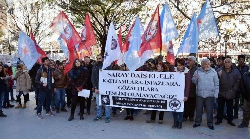 Sgdf &Uuml;yelerinin G&ouml;zaltına Alınmasını Protesto Ettiler