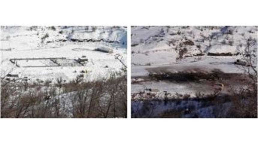 Pkk&rsquo;nın Kampı Ve S&ouml;zde Mezarlık Olarak Kullandığı M&uuml;himmat Deposu Yerle Bir Edildi