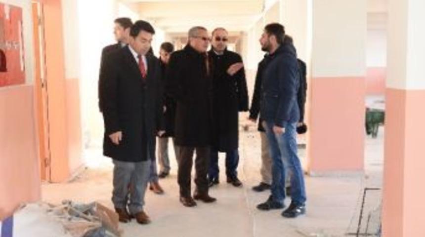 Vali Deniz, Okul İnşaatlarını Denetledi