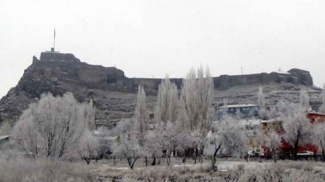 Kars&rsquo;ta Soğuk Ve Sis Ağa&ccedil;larda Kırağı Oluşturdu