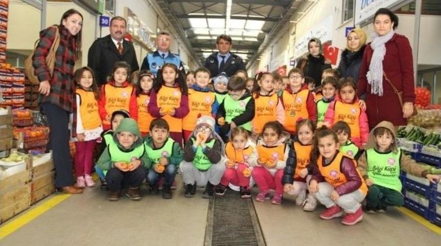 Minik &Ouml;ğrenciler, Yerli Malı Haftası&rsquo;nda Yeni Hal Binasını Gezdi