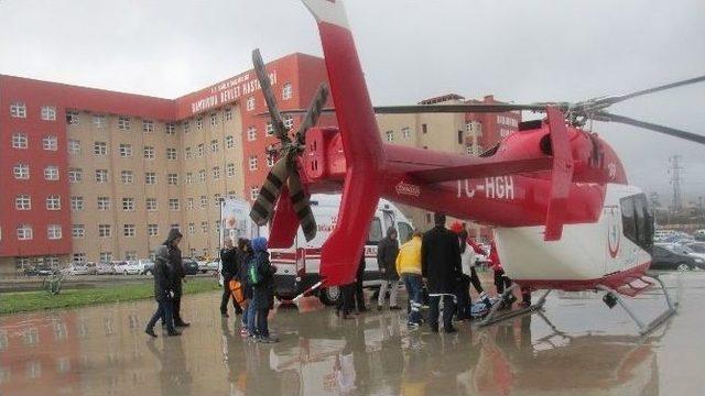 Kalbi Duran Hasta Ambulans Helikopterle Sevk Edildi