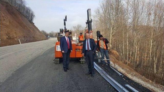 Başkan Yalçın, Ahı Dağı Yolundaki Çalışmaları Yerinde İnceledi