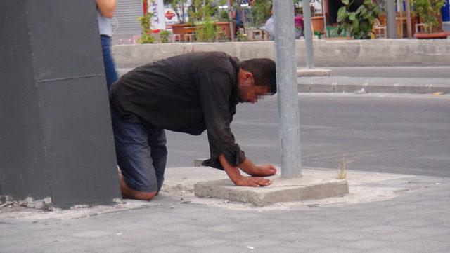 Şehrin ortasında utandıran görüntü