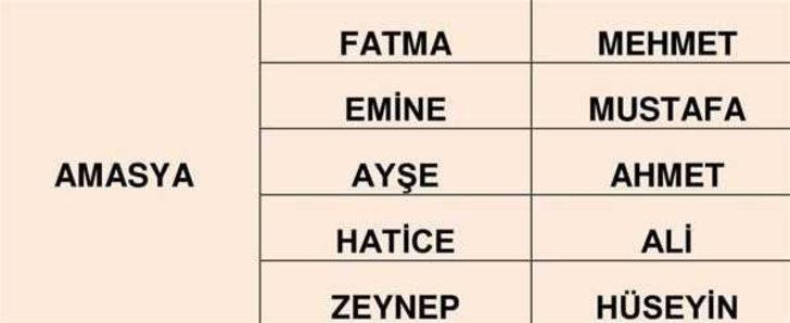 Türkiye'de en çok hangi isimler kullanılıyor?  G5