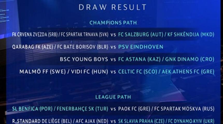 Fenerbahçe Benfica'yı geçerse play off turunda ilk maçı İstanbul'da oynayacak