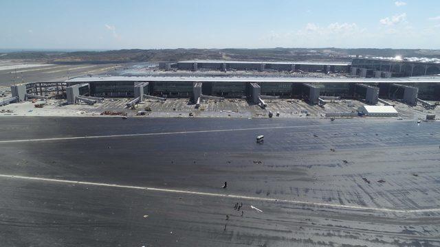 Üçüncü havalimanında son durum havadan fotoğraflandı
