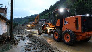 Rize'deki şiddetli yağış